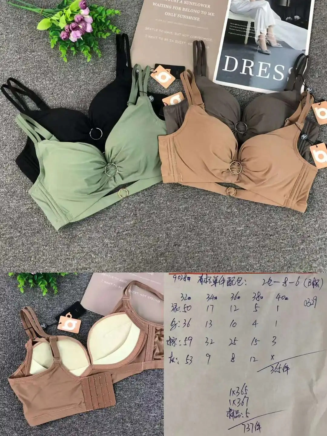 High Fashion Custom Pleated Girls Traceless Bra